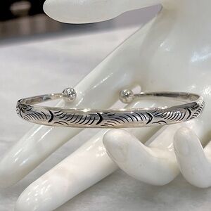 Sterling Silver Etched Cuff Bracelet